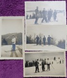 Set de 4 Fotografii, Parintii lui Geo Litarczek, parintele radiologiei romanesti, la schi in Bucegi, 1935-1937