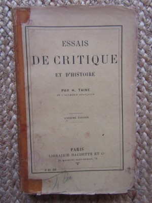 Essais de critique et d histoire-H.Taine foto