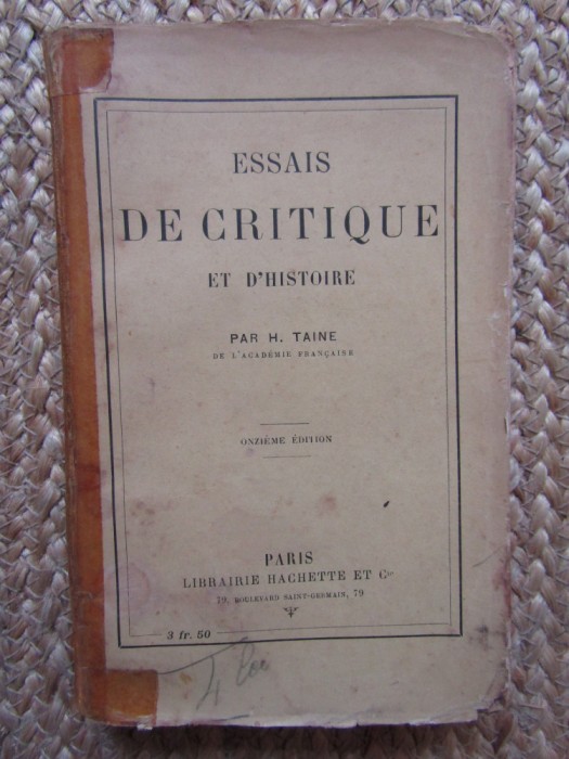 Essais de critique et d histoire-H.Taine