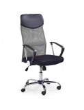 Scaun birou HM Vire, Mesh, Ergonomic, Cadru Metal, Tetiera cu piele ecologica, Inaltime ajustabila, Mecanism balansare, 100 Kg, Gri