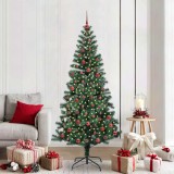 Cumpara ieftin Pom de Craciun artificial pre-iluminat cu 300 LED Verde 210 cm