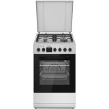 Aragaz mixt Heinner, 4 arzătoare, alimentare gaz, cuptor electric, 49.8 cm, argintiu