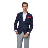 Sacou barbati casual bleumarin slim S002B, 46
