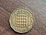 M3 C50 - Moneda foarte veche - Anglia - three pence - 1959