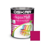 Vopsea pentru lemn / metal, Oskar Aqua Matt, interior / exterior, pe baza de apa, fuchsia chic, 0.6 L