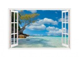 Autocolant decorativ, Fereastra, Multicolor, 83 cm, 677STC, natura si peisaje, Oem