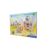 Set de cuburi magnetice "Parc de Distracții" eMazing, Puzzle inteligent pentru copii, 10 Piese cu cutie de depozitare, design multicolor