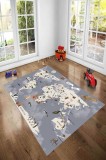 Covor Camera Copii Harta Lumii Antiderapant, Spuma Memorie 80x150cm/120x180cm, Lavabil, Moale, Confortabil