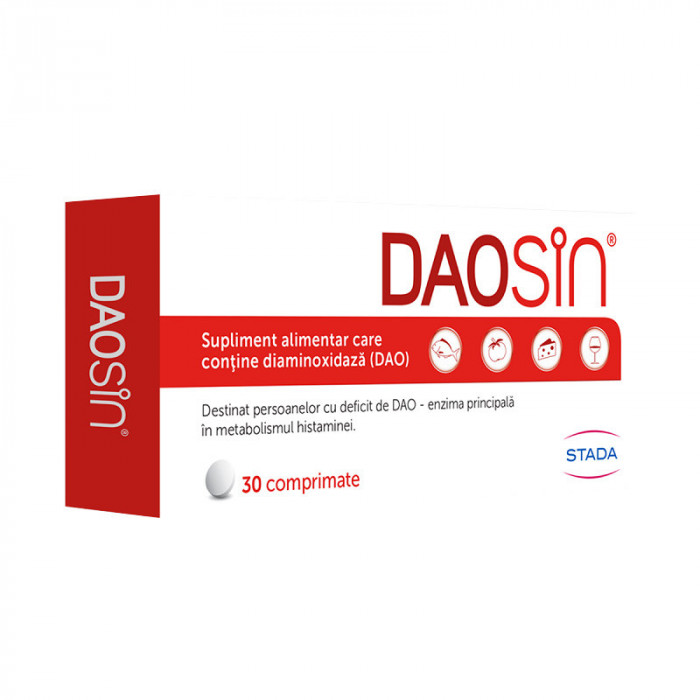 Supliment Alimentar, Daosin, pentru Intoleranta de Histamina, Cutie 30 tablete