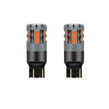 Set 2 Becuri LED BZRSH Canbus T20, 50W, W21W, WY21W, 7443, 30 LED-uri Marsarier, Pozitii Semnalizare, Frana, alb, 6500K, fara eroare, IPF