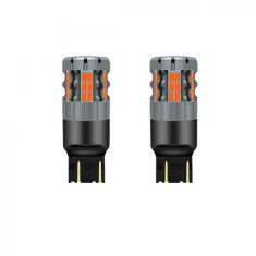 Set 2 Becuri LED BZRSH Canbus T20, 50W, W21W, WY21W, 7443, 30 LED-uri Marsarier, Pozitii Semnalizare, Frana, alb, 6500K, fara eroare