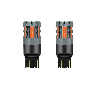 Set 2 Becuri LED BZRSH Canbus T20, 50W, W21W, WY21W, 7443, 30 LED-uri Marsarier, Pozitii Semnalizare, Frana, alb, 6500K, fara eroare foto