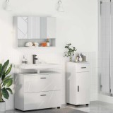 vidaXL Set de mobilier pentru baie cu sertar 3 pcs Alb foarte lucios 3393037