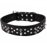 Zgardă C&acirc;ine, Model Spiked, Dimensiune 60x3.8cm, Negru, Oem