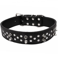 Zgardă C&acirc;ine, Model Spiked, Dimensiune 60x3.8cm, Negru