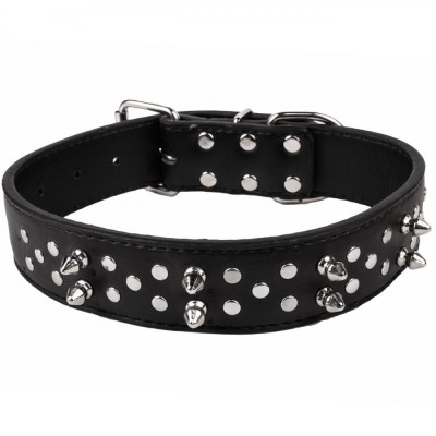 Zgardă C&amp;acirc;ine, Model Spiked, Dimensiune 60x3.8cm, Negru foto