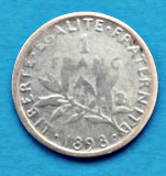 FRANTA 1 FRANC 1898 ARGINT STARE BUNA, Europa