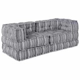 vidaXL Canapea modulară Dungi 2 pcs Gri 70 x 70 x 54 cm țesătură 3315096
