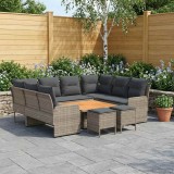 vidaXL Seturi de mobilier cu pernă 8 pcs Gri și gri &icirc;nchis Ratan PE 3422197