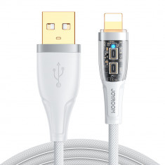 Cablu USB-A - Lightning Joyroom Cu Comutator Inteligent Incarcare Rapida 2,4A 1,2m Alb S-UL012A3