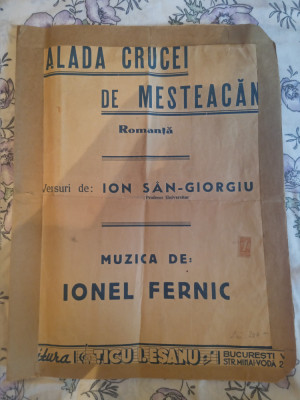 Balada crucei de mesteacan-partitura-Ionel Fernic foto