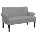 Cumpara ieftin Banca cu spatar, gri deschis, 120x62x75,5 cm, textil