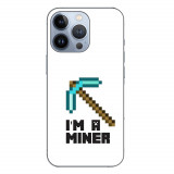 Husa compatibila cu Apple iPhone 13 Pro Silicon Gel Tpu Model Minecraft Miner