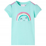 Tricou pentru copii, verde mentă deschis, 128, vidaXL