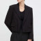 Weekend Max Mara sacou din amestec de in culoarea negru, un singur r&acirc;nd de nasturi, uni 2415040000000