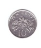Moneda Singapore 10 cents/centi 2005, stare foarte buna, curata, Asia, Cupru-Nichel