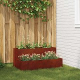 Vaza Gradina Ruginit vidaXL 100x60x45 cm, Ghiveci Exterior Metalic, Jardiniera Decorativa Maro