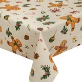 Fata de Masa Decorativa Craciun Ecru cu Figurine Gingerbread, CMCLASS
