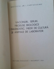 INSTITUTUL CANTACUZINO-VACCINURI SERURI PRODUSE BIOLOGICE DE DIAGNOSTIC...{1969} foto