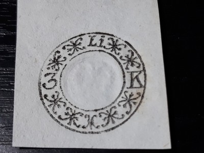 TIMBRU FISCAL VECHI - STAMPILA FISCALA - 3 KREUZER - AUSTRIA INCEPUT DE 1800 foto