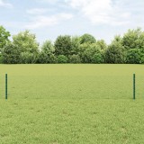 St&acirc;lpi pentru Gard vidaXL 11 pcs U-Channel Verde 40 cm Oțel, Gard Hexagonal vidaXL Verde 0.4x50 m Oțel