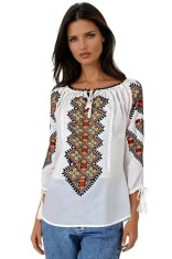 Bluza dama tip ie D24 alb/negru mahon , marimea 2XL