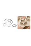 Set de 6 forme din oțel inoxidabil pentru biscuiți, cu forme multiple, presă pentru coacerea prăjiturilor
