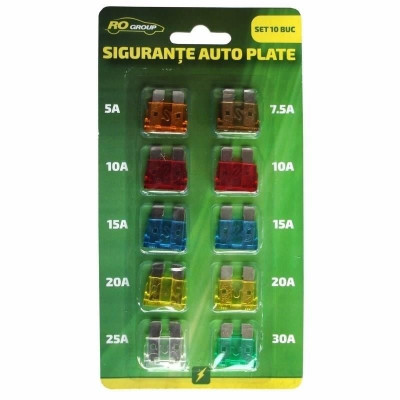 Set 10 sigurante auto plate RoGroup, 12V foto