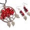 set arborele vietii coral rosu, set bijuterii cadou femei 38987