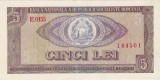 Bancnotă Rom&acirc;nia 5 lei 1966 RSR, seria E.0155, tematică portuară