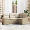 VidaXL Set de canapele pentru grădină 4 pcs Bej Rattan poli 3346701