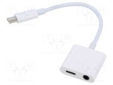 Cablu Jack 3,5mm și USB C GEMBIRD 0,15m alb