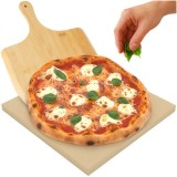 Piatra pentru pizza 38&times;36 cm, spatula din bambus inclusa, utilizare universala