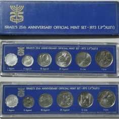 SV * Israel SET 1 AGORA 5 - 10 - 25 AGOROT 1/2 și 1 LIRA 1973 * UNC