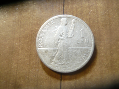 Moneda 1 leu 1911 Carol I ,argint , cal. F.Buna foto