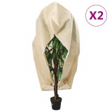 VidaXL Protecție de fleece plante cu fermoar 2 buc 70 g/m&sup2; 1,2x1,8 m