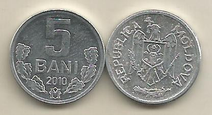 MOLDOVA 5 BANI 2010 [01] XF ++ a UNC