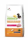 Cumpara ieftin Natural Trainer, Dog Mini Adult Sensitive No Gluten, Iepure, 2 kg