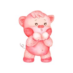 Sticker decorativ Porcusor, Roz, 80 cm, 3237ST foto