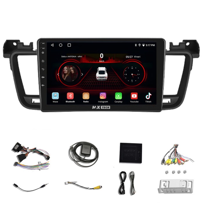 Navigatie Peugeot 508 2010 - 2018 dedicata Android 13, MaxTech&reg;, 9 inch, GPS, Carplay, WIFI, Radio,